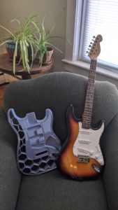 3d printed body with donor guitar